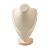 Microfiber Wooden Necklace Displays NDIS-O008-03A-L-3