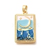 Tarot Card Brass Enamel Pendents KK-R212-02G-03-1