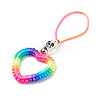 Heart Braided Nylon Cord Mobile Accessories HJEW-JM00607-01-3