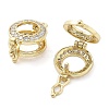 Brass with Clear Cubic Zirconia Fold Over Clasps KK-Z080-11G-2