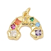 Brass Micro Pave Cubic Zirconia Pendants KK-U058-40G-1