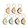 7Pcs 7 Styles Chakra Theme Moon & Star Alloy Gemstone Keychain KEYC-JKC00966-1