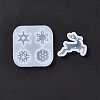 2Pcs 2 Style Christmas Deer and Snowflake Silicone Pendant Molds DIY-E055-49-3