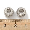 Rack Plating Brass Micro Pave Clear Cubic Zirconia European Beads KK-L215-302P-3