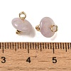 Natural Lepidolite Rondelle Charms with Rack Plating Brass Loops G-G110-05B-09-3