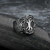 Retro 316 Stainless Steel Tree of Life Finger Rings FIND-PW0020-09F-4