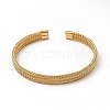 304 Stainless Steel Mesh Chains Shape Open Cuff Bangle for Women BJEW-C033-01-3