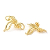 Bowknot Brass Stud Earrings for Women EJEW-Z067-01G-3