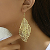 Gold Plated Leaf Tassel Long Earrings MO8015-1
