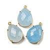 Dyed Natural Jade Imitation Aquamarine Pendants G-M431-10G-05-1