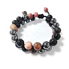 Stone Braided Bead Bracelets for Men Women BJEW-SW00001-04-1