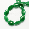 Flat Oval Gemstone Dyed Natural Malaysia Jade Stone Beads Strands X-G-S113-19-2