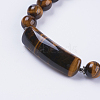 Natural Tiger Eye Stretch Bracelets BJEW-F308-34E-3