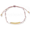 Brass Round Beads Braided Bead Bracelets AZ5003-3-1