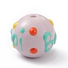 Opaque Painted Glass Beads GLAA-B001-01I-2