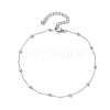 304 Stainless Steel Ball Cable Chain Anklets AJEW-AN00643-02-2