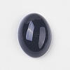 Natural Black Agate Cabochons G-BA8x6x3-1