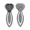 Tibetan Style Heart Bookmark Cabochon Settings TIBE-S150-AS-NR-1