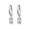 304 Stainless Steel Micro Pave Cubic Zirconia Hoop Earrings STAS-R004-04P-02-4