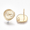 Brass Stud Earring Findings X-KK-T038-459G-2