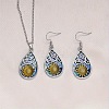 Alloy Enamel Pendant Necklaces & Dangle Earrings Sets WG48F3E-03-3