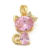 Rack Plating Brass Micro Pave Cubic Zirconia Pendants KK-U035-10G-1