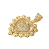 Rack Plating Brass Micro Pave Cubic Zirconia Pendants KK-P279-05C-G-2