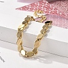 304 Stainless Steel Oval Link Chain Bracelets for Women BJEW-F488-18G-2