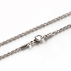 Tarnish Resistant 304 Stainless Steel Rope Chain Necklaces STAS-M174-008P-A-1