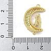 Rack Plating Brass Micro Pave Colorful Cubic Zirconia Moon with Couple Connector Charms KK-A234-083G-3