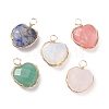 Faceted Heart Natural & Synthetic Gemstone Pendants PALLOY-JF01397-1