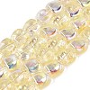 Electroplate Transparent Glass Beads Strands EGLA-N057-02A-03-1
