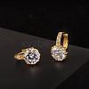 Real Gold Plated Perfect Design Brass Rhinestone Huggie Hoop Earrings EJEW-EE0001-120B-2