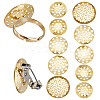 SUNNYCLUE 100Pcs 5 Style Brass Finger Ring/Brooch Sieve Findings KK-SC0002-66-1