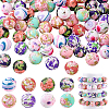 64Pcs 8 Colors Round Silicone Focal Beads SIL-GA0001-29B-1