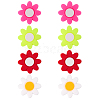 8Pcs 4 Colors Flower Silicone Tennis Racquet Dampener AJEW-CN0005-02-1