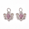 Brass Micro Pave Cubic Zirconia Charms ZIRC-I038-07P-1