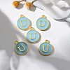 Golden Plated Alloy Enamel Charms X-ENAM-S118-04U-5