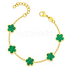 Elegant Green Acrylic Flower Link Chain Bracelets KG3228-1