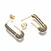 Brass Micro Pave Cubic Zirconia Stud Earrings EJEW-S208-102D-NF-2