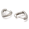 Rack Plating Heart Brass Pave Clear Cubic Zirconia Hoop Earrings EJEW-I310-09P-2