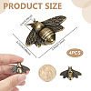 Brass Bees Display Decorations AJEW-WH0752-683-2