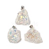 Electroplated Raw Rough Natural Druzy Agate Pendants G-H084-07P-02-1