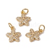 Brass Micro Pave Clear Cubic Zirconia Charms KK-G439-23G-3