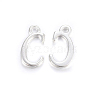 Silver Color Plated Alloy Letter Pendants PALLOY-J718-01S-C-1