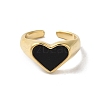 Shell Heart Open Cuff Ring for Women RJEW-C091-07G-02-2