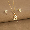 304 Stainless Steel Pendant Necklaces & Stud Earrings Sets WG82A44-38-1