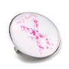 Breast Cancer Awareness Ribbon Glass Brooches JEWB-L019-01E-2