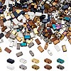 380Pcs 10 Styles 2-Hole Opaque Glass Seed Beads SEED-ME0001-04-1