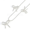 Brass Bowknot Bib Ball Chain Necklaces for Women NJEW-K386-01P-2